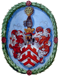 Wappen der Hofer vom Lobenstein von 1599 im Stammbuch der Familie Donauer