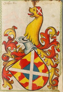 Wappen der Grafen von Oettingen aus dem Scheiblerschen Wappenbuch um 1450-1480
