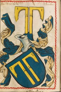 Wappen des Geschlechts Sturmfeder aus dem Scheiblerschen Wappenbuch
