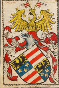 Wappen der Grafen von Wertheim, vermehrt mit dem der Herrschaft Breuberg, im Scheiblerschen Wappenbuch