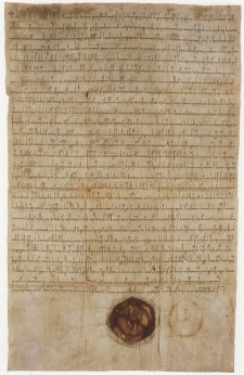 Stiftungsbrief des Chorherrenstifts Öhringen, datiert auf das Jahr 1037. Die Abfassung der Urkunde erfolgte vermutlich um 1100